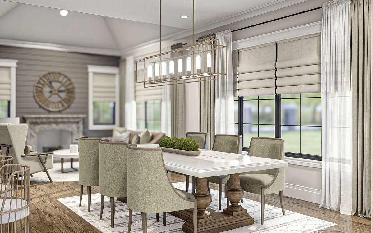 Formal Dining Room in The Modern Transitional Floorplan by America's Best House Plans and Triple Crown in Raleigh
