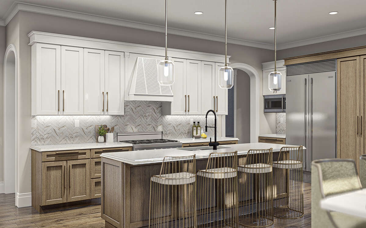 Luxury Kitchen in The Modern Transitional Floorplan by America's Best House Plans and Triple Crown in Raleigh