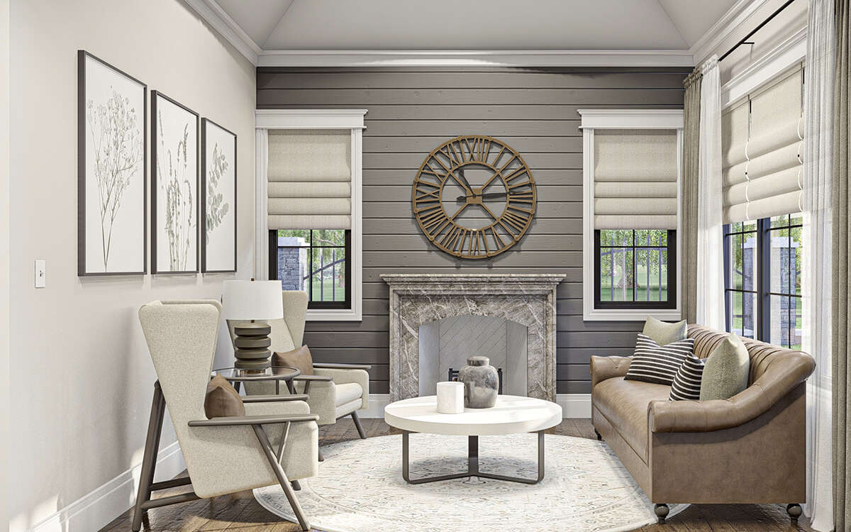 Sitting Area in The Modern Transitional Floorplan by America's Best House Plans and Triple Crown in Raleigh